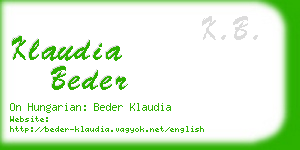 klaudia beder business card